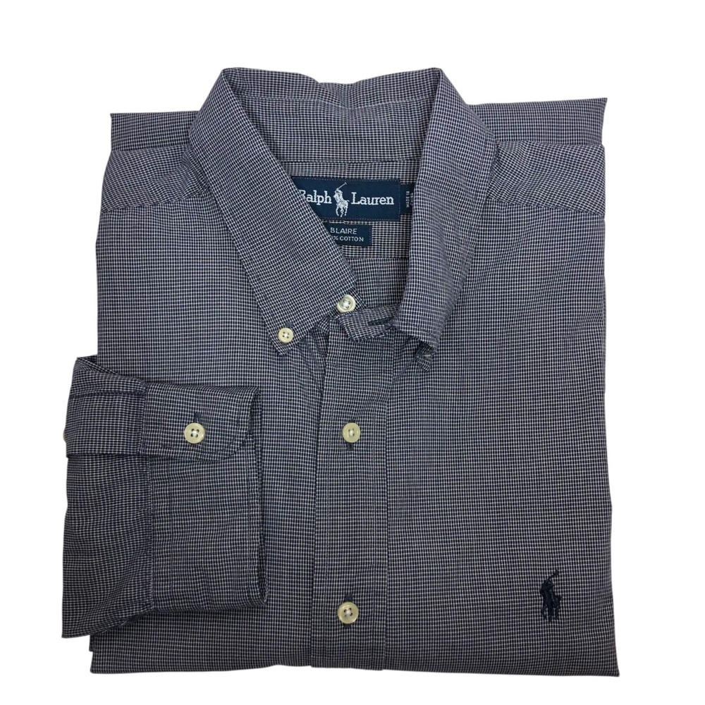 Polo Ralph Lauren Blaire Cotton Black Gingham Long Sleeve Button Up Shirt XL